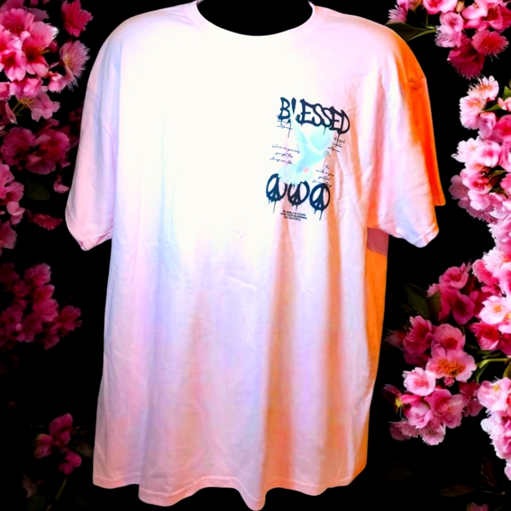 New Popular Poison Pink Blessed Spray Paint Men's T-Shirt Sz XL Short Sleeve